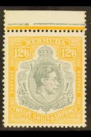 1938-53  12s6d Grey & Pale Orange Perf 13 Chalky Paper Key Type, SG 120e, Never Hinged Mint Upper Marginal Example Showi - Bermuda