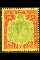 1938-53 VARIETY  5s Green & Red/yellow, "Missing Pearl" Variety, SG 118ea, Fine Mint For More Images, Please Visit Http: - Bermudas