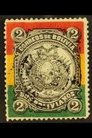 1897  2b Red, Yellow, Green & Black, Scott 54, Very Fine Used. For More Images, Please Visit Http://www.sandafayre.com/i - Bolivien