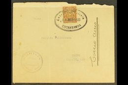 1925  (10 Aug) Env To Oruro Bearing The 1925 50c "CORREO AERO A ORURO 11 - 8 - 1925" Opt Stamp (Michel 149, Sanabria 2)  - Bolivien