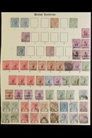 1865-1938 OLD COLLECTION  On Pages, Mint & Used, Includes 1865 1d (x2) Unused, 1872-79 Perf 12½ 3d & 1s Used, 1882-87 1d - Brits-Honduras (...-1970)