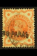 1893  40pa On ½d Vermilion, SG 7, Bearing Broken "S" Variety, Dated March 1st, Very Fine Used. For More Images, Please V - Britisch-Levant