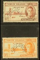 1946  Victory Pair, Perforated "Specimen", SG 122s/3s, Fine Mint. (2 Stamps) For More Images, Please Visit Http://www.sa - British Virgin Islands
