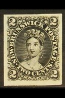 1863  2c Chalon Portrait IMPERF PLATE PROOF In Black On India Paper. For More Images, Please Visit Http://www.sandafayre - Other & Unclassified