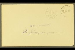 1897  (Oct) Provisional St Johns 1c "PAID ALL" Hand Stamp On Local Cover, Introduced During Shortage Of 1c Stamps For Lo - Andere & Zonder Classificatie