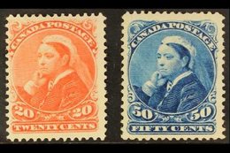 1893  20c Vermilion And 50c Blue "Widow" Pair, SG 115/6, Very Fine And Fresh Mint Og. (2 Stamps) For More Images, Please - Other & Unclassified