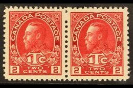 1916  2c+1c Carmine-red Die II, SG 237, Superb Mint Horizontal PAIR, Very Fine Centring, Lovely Fresh Deep Colour, Very  - Other & Unclassified