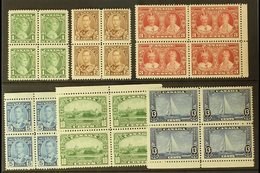 1935 SILVER JUBILEE  Complete Set, SG 335/40, As Very Fine Mint (upper Stamps) / Nhm (lower Stamps) Blocks Of 4. Lovely  - Autres & Non Classés