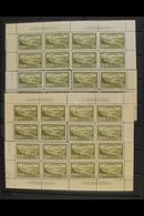 1946  10c Olive Green, Great Bear Lake, SG 402, Plates 1 & 2, Imprint Corner Blocks For All 4 Corners, Very Fine Mint. ( - Other & Unclassified