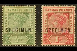 1900  QV ½d & 1d Ovptd "SPECIMEN," SG 1s/2s, ½d Toned, Mint (2 Stamps). For More Images, Please Visit Http://www.sandafa - Cayman Islands