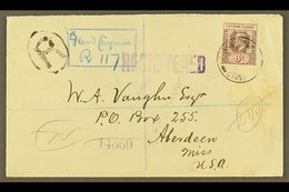 1916  (24 Jan) Registered Cover To USA, Bearing 1907-09 6d Stamp (SG 30) Tied By "George Town" Cds, With Registration Ca - Iles Caïmans