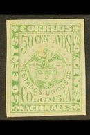 1879  50c Green On Laid Paper, Scott 83, Mint With Good Margins, Some Toning Spots On The Back But Has Been Only Very Li - Kolumbien