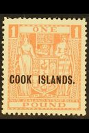 1936-44  £1 Pink On Cowan Paper, SG 121, Never Hinged Mint. For More Images, Please Visit Http://www.sandafayre.com/item - Cookeilanden