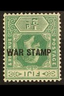 1915-19  ½d Green With "WAR STAMP" INVERTED, SG 138c, Never Hinged Mint With A Light Corner Crease And Gum With Hint Of  - Fiji (...-1970)