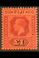 1923  £1 Purple And Black On Red, Die II, SG 137a, Very Fine Mint. For More Images, Please Visit Http://www.sandafayre.c - Fiji (...-1970)