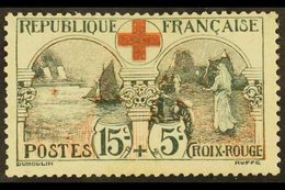 1918  15c+5c Red & Grey-green Red Cross Fund (SG 378, Yvert 156), Never Hinged Mint, Fresh. For More Images, Please Visi - Other & Unclassified