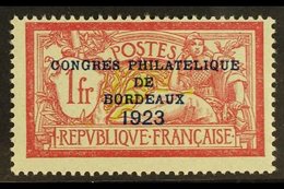 1923  1f Lake & Yellow-green Bordeaux Philatelic Congress Overprint (Yvert 182, SG 400e), Fine Mint, Centered To Top Rig - Andere & Zonder Classificatie