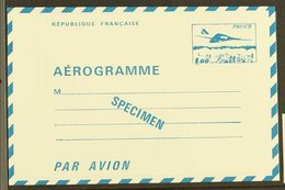 1977  1.60f Concorde SPECIMEN Aerogramme Special Printing For Cours D'Instruction (post Office Training Schools) Printed - Sonstige & Ohne Zuordnung