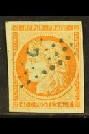 GUADELOUPE  1871 40c Orange, Ceres, Yv 13, Superb Used With Blue Dotted Lozenge "GPE" Cancel. For More Images, Please Vi - Otros & Sin Clasificación