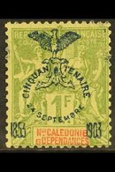 NEW CALEDONIA  1903 1fr Olive 50th Anniv, Yv 80, Fine Mint. Signed Calves. For More Images, Please Visit Http://www.sand - Otros & Sin Clasificación