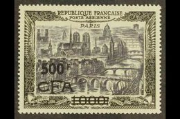 REUNION  1951 500f On 1000f Paris AIR, Yvert 51, Very Fine Never Hinged Mint. For More Images, Please Visit Http://www.s - Other & Unclassified