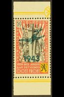 BELGIAN / FLEMISH LEGION  1943 +50 Fr Carmine- Red, Black & Yellow With Type Type II Overprint, Michel V, Never Hinged M - Other & Unclassified