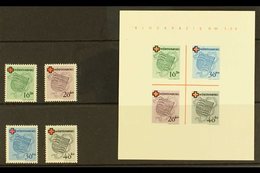 FRENCH ZONE  WURTTEMBERG 1949 Red Cross Complete Set & Mini-sheet Type I (Michel 40/43 & Block 1 I/I, SG FW40/43 & MSFW4 - Other & Unclassified