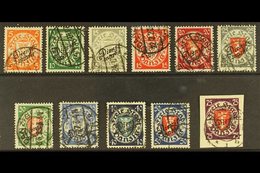 OFFICIALS  1924-25 Complete Set With Diagonal Script Overprints, Michel 41/51, Very Fine Used, The 75pf Expertised OECHS - Sonstige & Ohne Zuordnung