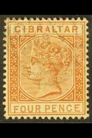 1886-87  4d Orange Brown, SG 12, Fine Used For More Images, Please Visit Http://www.sandafayre.com/itemdetails.aspx?s=63 - Gibraltar