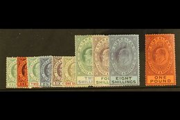 1903  King Edward VII Complete Definitive Set, Watermark Crown CA, SG 46/55, Fine Mint, The £1 Is Superb. (10 Stamps) Fo - Gibraltar