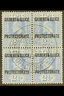 1911  2½d Ultramarine, Overprinted, SG 4, Superb Used Block Of 4 With Neat Central Cds. For More Images, Please Visit Ht - Gilbert- En Ellice-eilanden (...-1979)