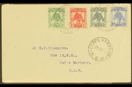 1912  (Aug) A Neat Envelope To Coffs Harbour, New South Wales, Bearing The Pandanus Pine Set, SG 8/11, Tied Double Ring  - Islas Gilbert Y Ellice (...-1979)