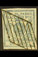 PARMA  1857 40c Blue, Type 1, "wide 0", Sass 11, Very Fine Used With Neat Barred Rhomboid Cancel For More Images, Please - Sin Clasificación