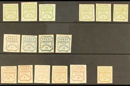 PARMA  1859 Provisional Government Issues Range, Sass 12 - 18, With 5c Yellow Green Mint (3), Mint No Gum (3), Then Mint - Unclassified