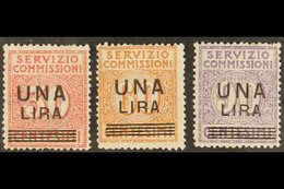 SERVICE FEE  1925 1L Surcharges Set, Sassone 4/6, Mi 9/11, Some Perf Faults, Otherwise Never Hinged Mint (3 Stamps). For - Ohne Zuordnung