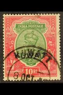 1923-24  KGV (wmk Single Star) 10R Green And Scarlet, SG 15, Fine Cds Used, For More Images, Please Visit Http://www.san - Koeweit