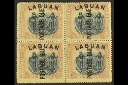 POSTAGE DUE  1901 24c Blue And Lilac-brown, Perf 14½-15, SG D9b, Fine Mint BLOCK OF FOUR, Some Vertical Perf Separation. - North Borneo (...-1963)