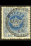 1884  40r Deep Blue, "Crown", Perf 13½, SG 14, Very Fine Used. For More Images, Please Visit Http://www.sandafayre.com/i - Sonstige & Ohne Zuordnung