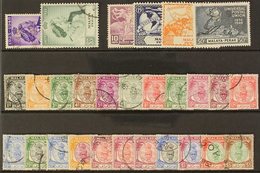 PERAK  1948-1950 COMPLETE VERY FINE CDS USED COLLECTION On A Stock Card, SG 122/148. Lovely Fresh Condition. (28 Stamps) - Andere & Zonder Classificatie