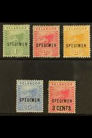 SELANGOR  1891 - 4 Tigers Set Plus 3c Overprint Overprinted "Specimen", SG 49s/53s, Very Fine Mint. (5 Stamps) For More  - Otros & Sin Clasificación