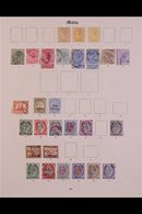 1863-1935 OLD TIME COLLECTION.  A Most Useful Old Time Mint And Fine Used Range Presented On Imperial Album Printed Page - Malta (...-1964)