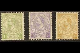 POSTAGE DUES  1910 Complete Set (Yvert 8/10, SG D36/38), Fine Mint, Fresh (3 Stamps) For More Images, Please Visit Http: - Otros & Sin Clasificación