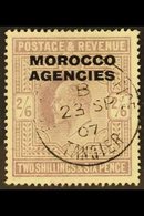 BRITISH CURRENCY  1907-13 2s6d Pale Dull Purple Overprint, SG 38, Fine Used With Fully Dated "Tangier" Cds Cancel. For M - Other & Unclassified
