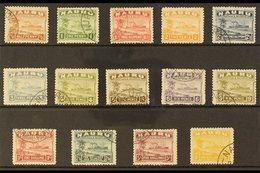 1924-34  Freighter Greyish Paper Set Complete, SG 26A/39A, Very Fine Used (2d Orange Unused). A Very Scarce Set (14 Stam - Nauru