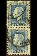 1915  5d Pale Ultramarine, Geo V, Vertical Pair, Perf 14 X 13½ + 14 X 14½, SG 424db, Fine Used. For More Images, Please  - Autres & Non Classés