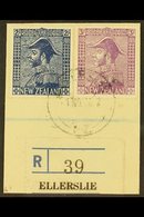 1926-34  2s Deep Blue & 3s Mauve Admirals, SG 466/67, Very Fine Cds Used On Piece Tied By "Ellerslie" Cds Cancel, Plus R - Other & Unclassified