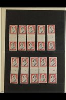 1956 NUMBERED VERTICAL COIL JOIN PAIRS  QEII Definitive 1s Black And Carmine (SG 732) Vertical Pair With Coil Number Inv - Other & Unclassified