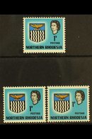 1963  1d Light Blue, SHIFTED VALUE VARIETY, Two Examples, One Shifted To Left, The Other More Significantly Affected, Va - Rodesia Del Norte (...-1963)