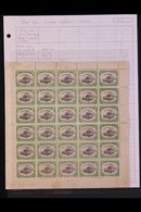 1907-10  ½d Black & Deep Green Small 'PAPUA' Wmk Sideways Perf 11, SG 59a, Scarce Mint COMPLETE SHEET Of 30 Showing 'Pol - Papua-Neuguinea