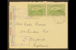 1941  (21 Oct) Censored Cover To England, Bearing 1939 1d Pair (SG 213) Tied By "Bulolo" Cds's, With Boxed Censor Cachet - Papouasie-Nouvelle-Guinée